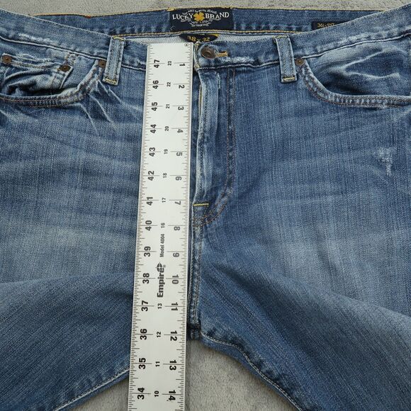 Lucky Brand Jeans Mens 38x32 Blue 361 Vintage Straight Stretch Denim Distressed - Picture 16 of 16